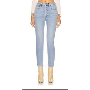 Re/Done Light Wash High-Rise Straight Jeans